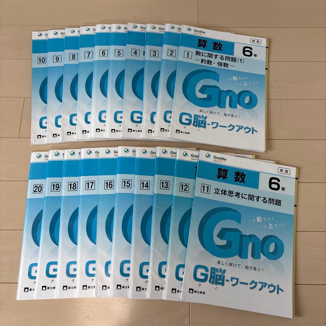 中学受験グノーブル　算数6年 G脳ワークアウト　全20冊