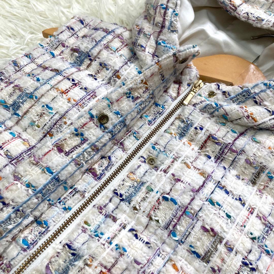 DAMA collection ミックスツイードダウンベスト　マリアケント　LL