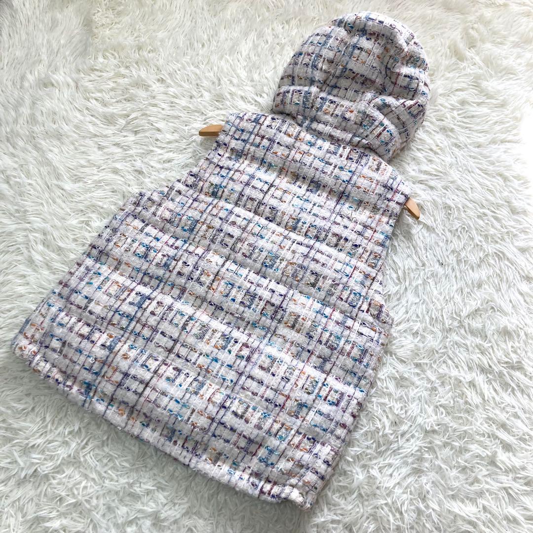 DAMA collection ミックスツイードダウンベスト　マリアケント　LL