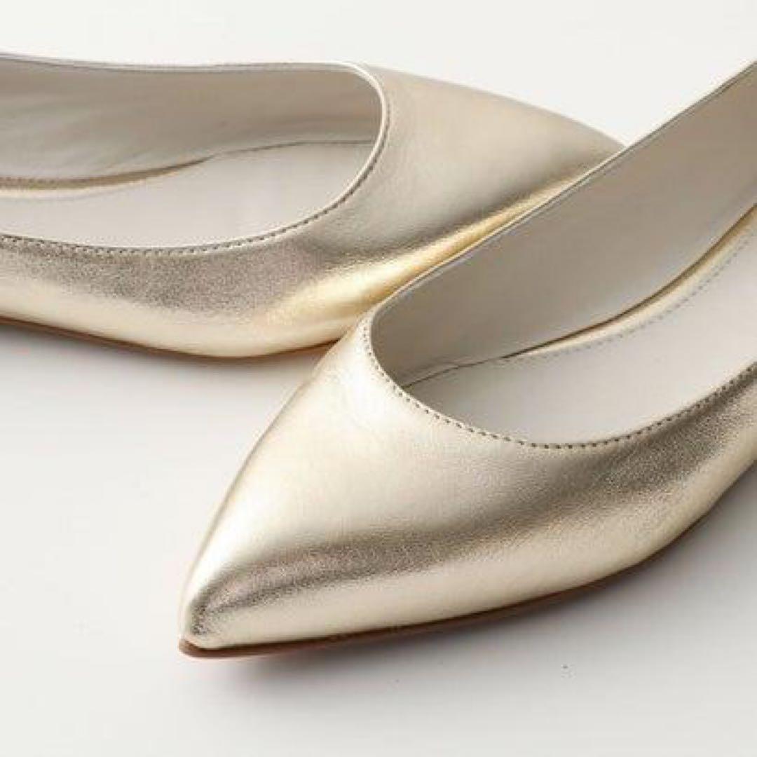 ファビオルスコーニFABIO RUSCONIパンプス ゴールド滑り止め加工済