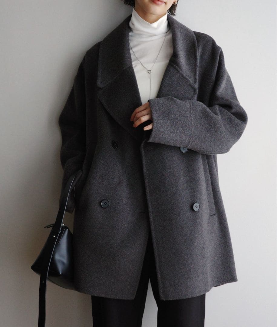 evernavy エバーネイビー ウールリバーPコート　チャコールグレー　M