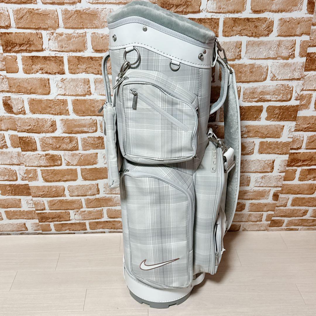 NIKE キャディバッグ　10分割　レディース　チェック　ナイキ　ゴルフ