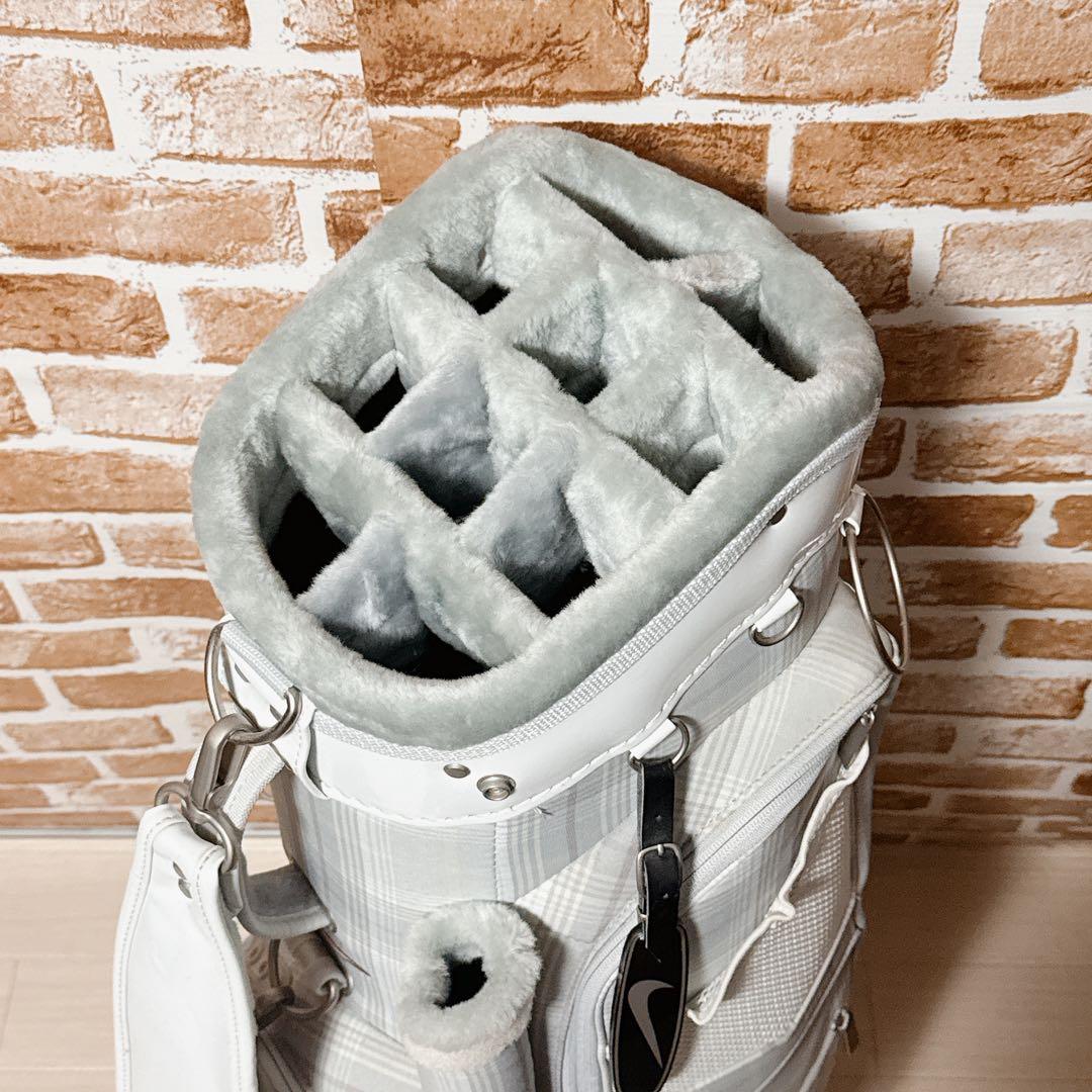 NIKE キャディバッグ　10分割　レディース　チェック　ナイキ　ゴルフ