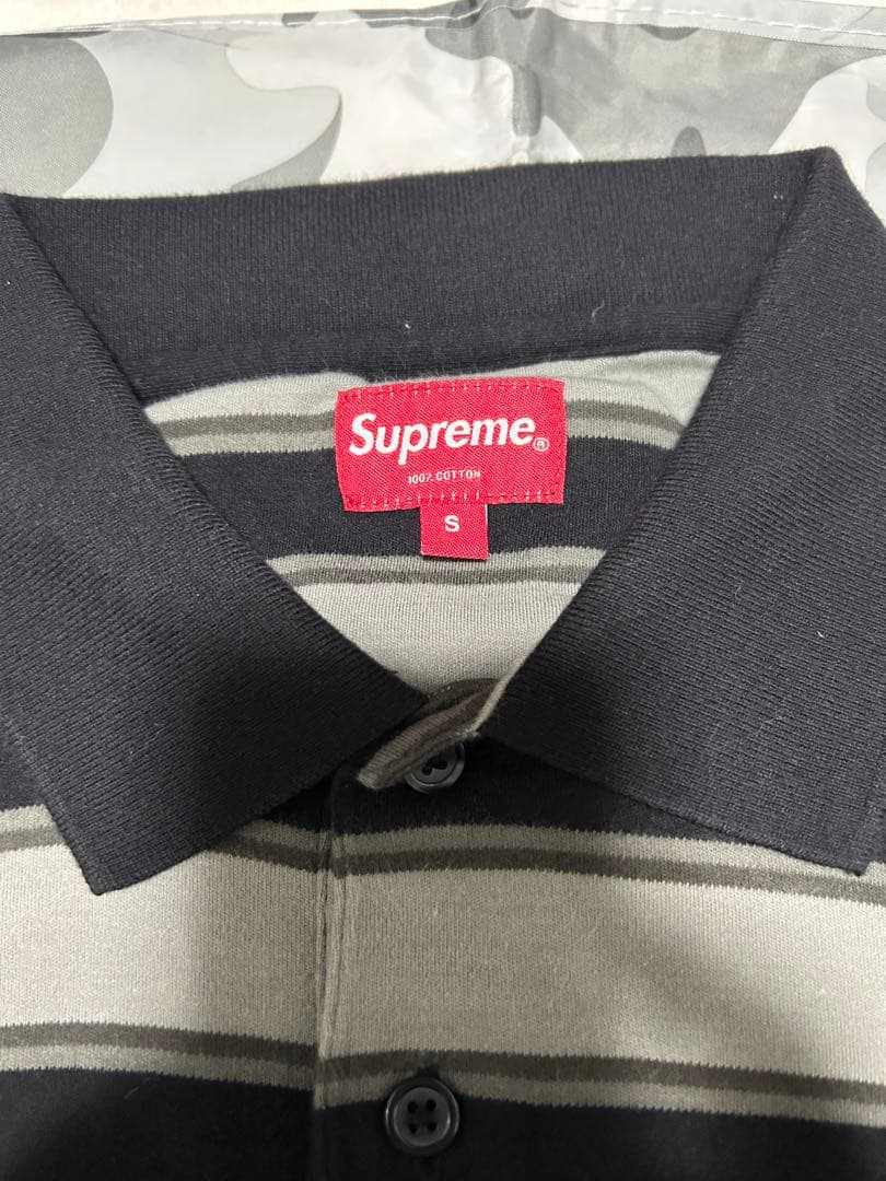 Supreme / striped L/S polo ポロシャツ