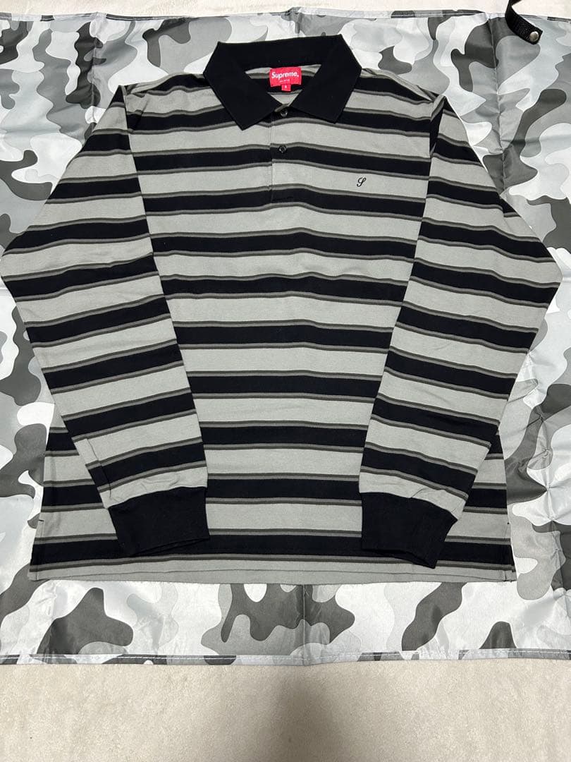 Supreme / striped L/S polo ポロシャツ