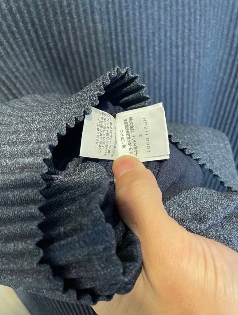 プリーツジャケット　wool like ネイビー　サイズ2