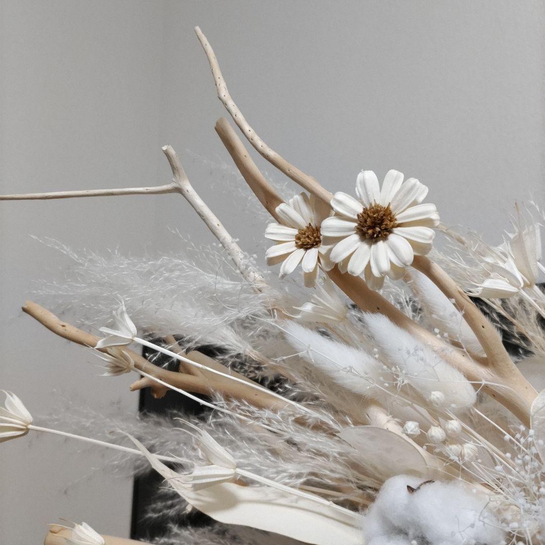 横長スワッグ　90㌢　ホワイト系　shopディスプレイ　ドライフラワー　送料込み