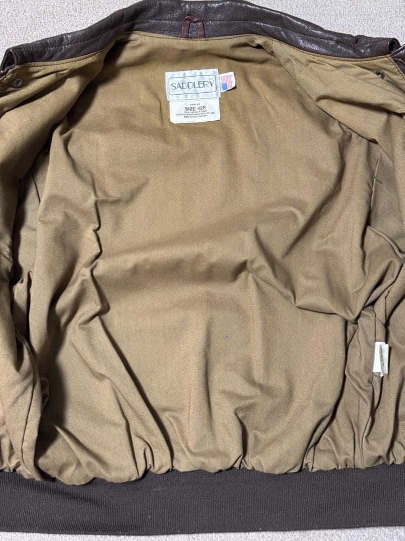 80s COOPER クーパー SADDLERY USA製 A-2 サイズ42L