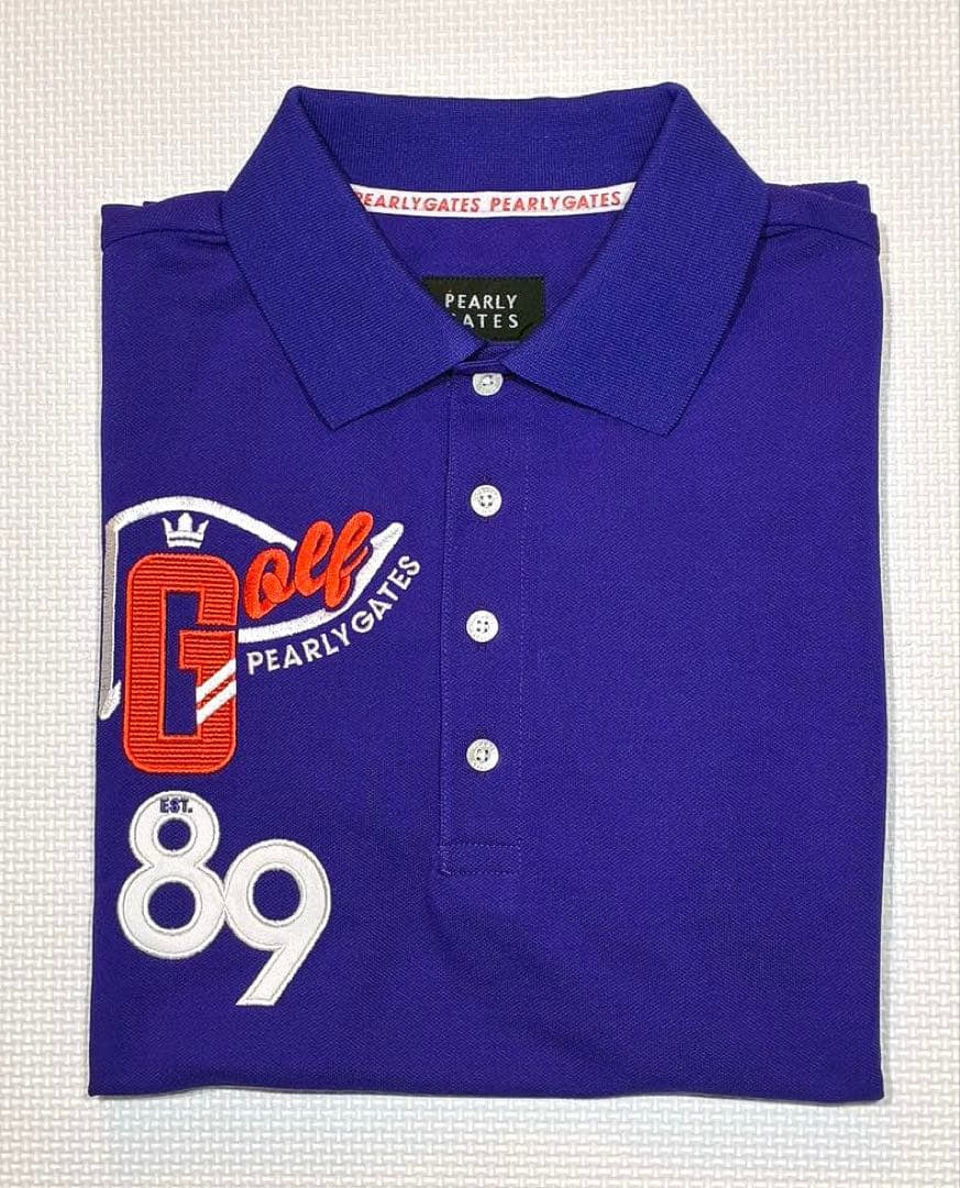 パーリーゲイツ トライクール Wエンブレムポロシャツ（パープル／4）