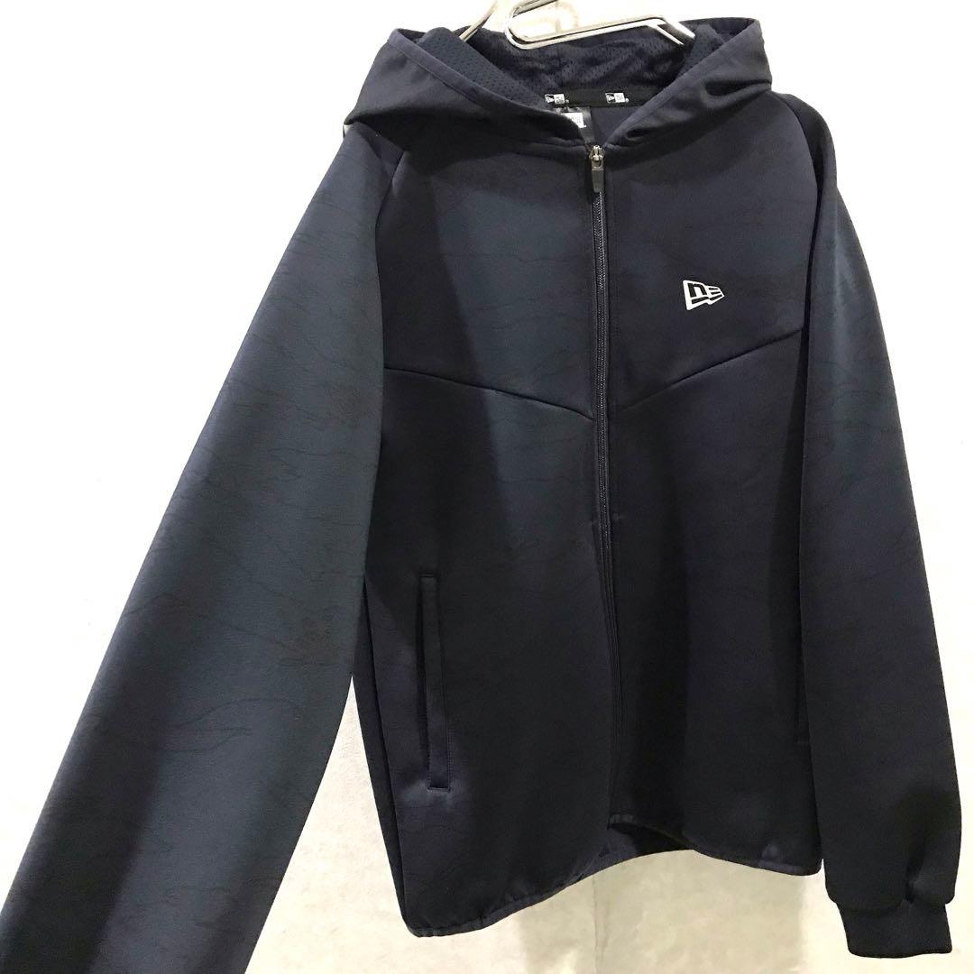 ＮＥＷ ＥＲＡ 総柄 ウォームアップジャージ セットアップ パーカー ネイビー