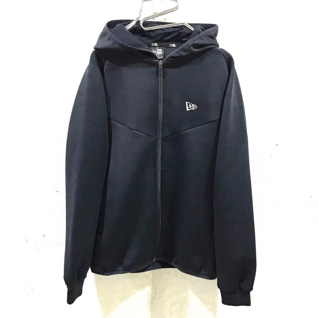 ＮＥＷ ＥＲＡ 総柄 ウォームアップジャージ セットアップ パーカー ネイビー