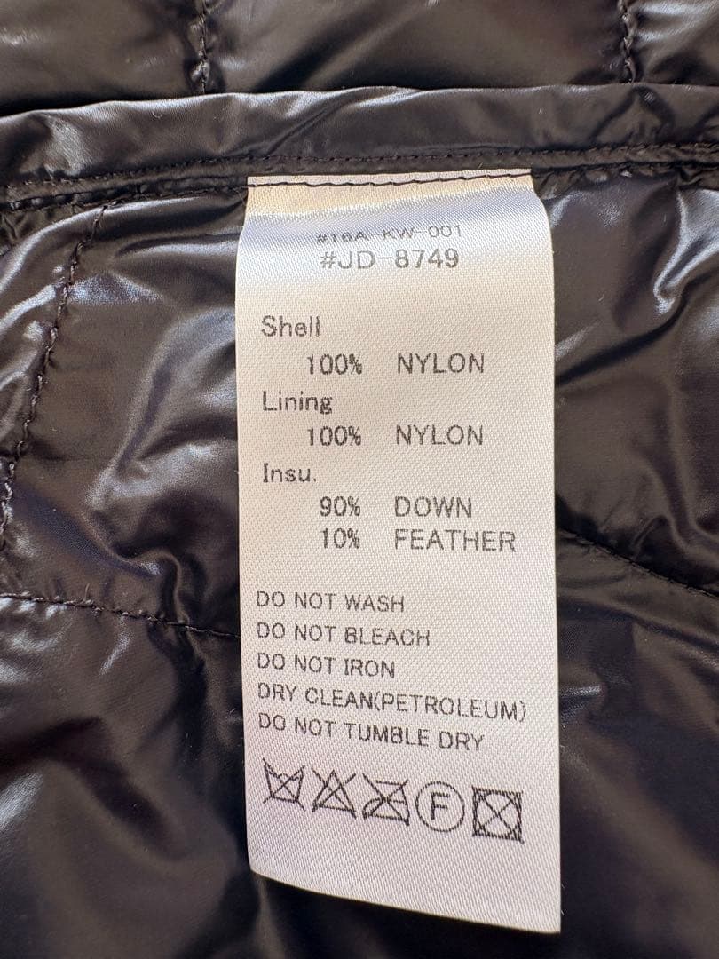 DANTON ブラック ダウンベスト 34