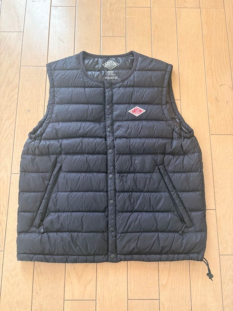DANTON ブラック ダウンベスト 34