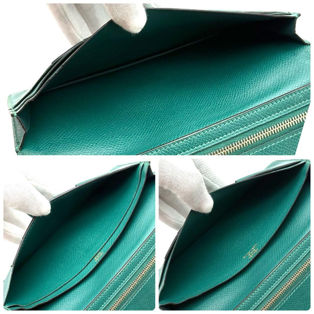 極上美品✨エルメス ベアンスフレ ブォーエプソングリーン 長財布 P65