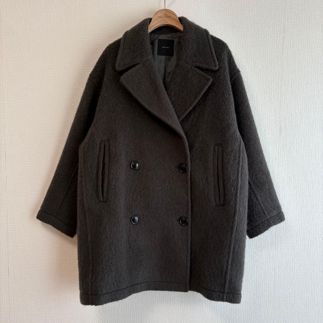 Spick & Span スピックアンドスパン ミドルシャギーコート グレー