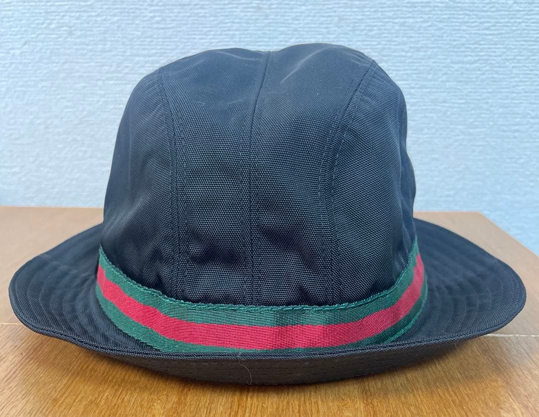 GUCCI バケットハット シェリーライン／ブラック　レディース