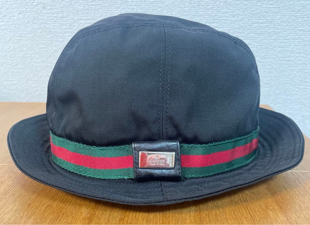 GUCCI バケットハット シェリーライン／ブラック　レディース