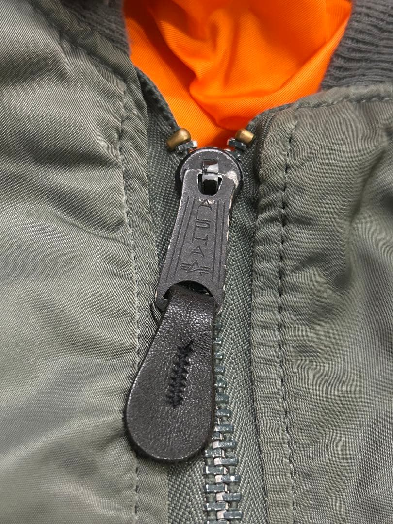 90s ALPHA MA-1 anytee USA製 短丈 キムタク カーキ