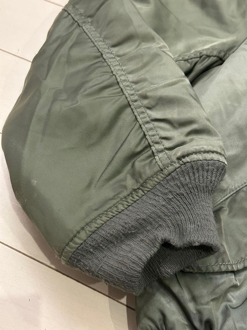 90s ALPHA MA-1 anytee USA製 短丈 キムタク カーキ