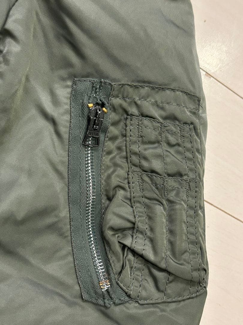 90s ALPHA MA-1 anytee USA製 短丈 キムタク カーキ