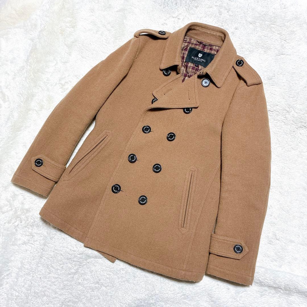 ブラックレーベルクレストブリッジ　ダブルブレスト　ピーコート ベージュ　羊毛　M