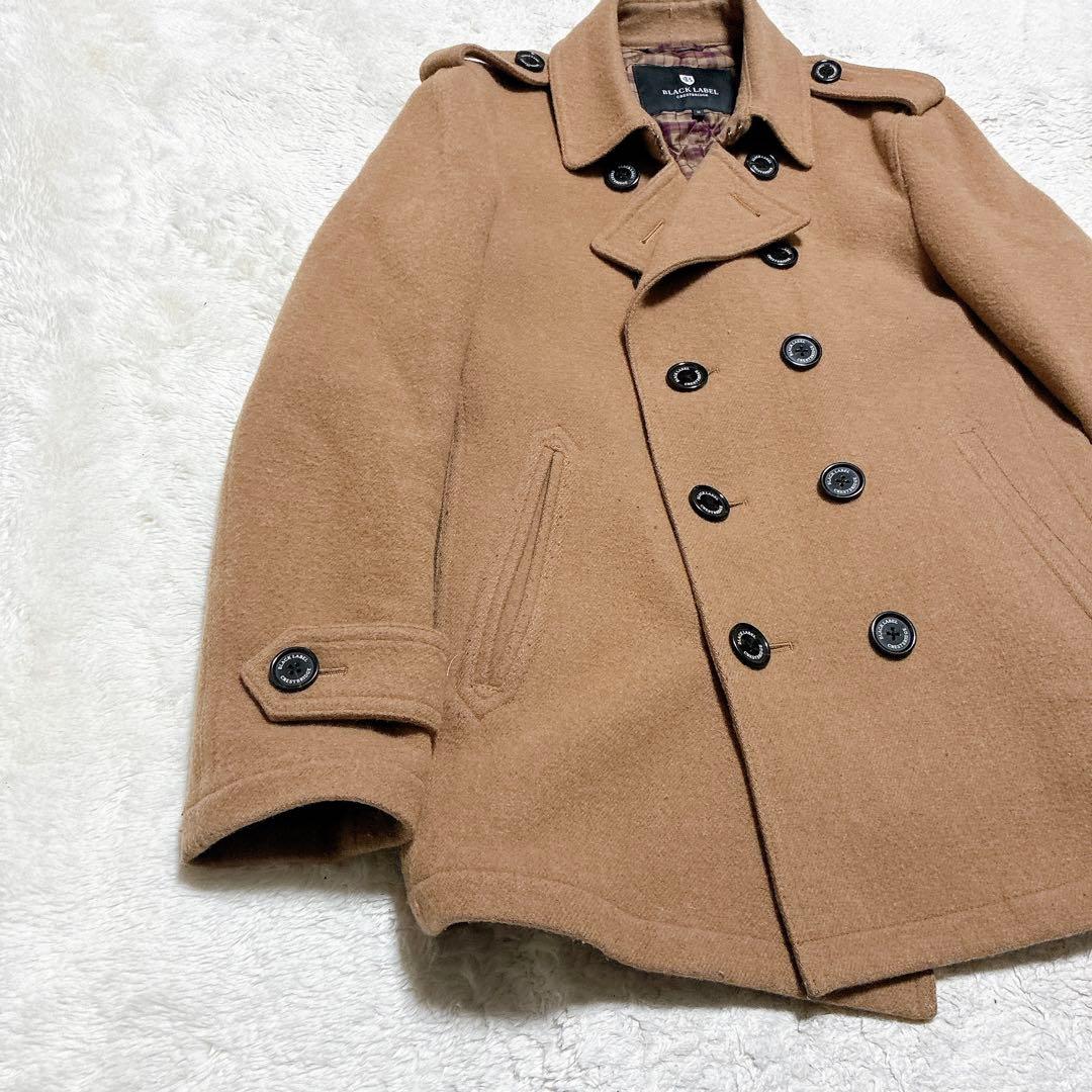 ブラックレーベルクレストブリッジ　ダブルブレスト　ピーコート ベージュ　羊毛　M