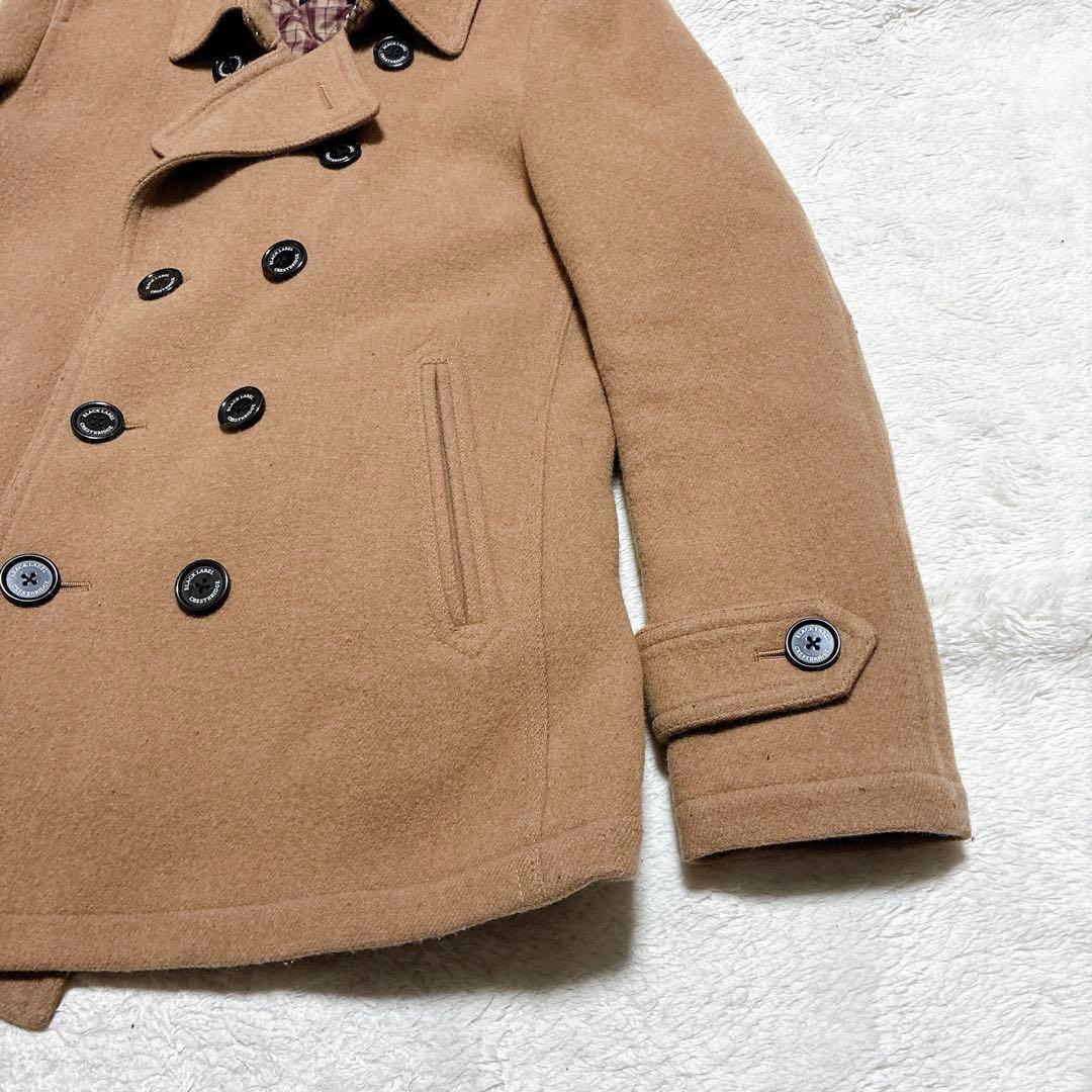 ブラックレーベルクレストブリッジ　ダブルブレスト　ピーコート ベージュ　羊毛　M