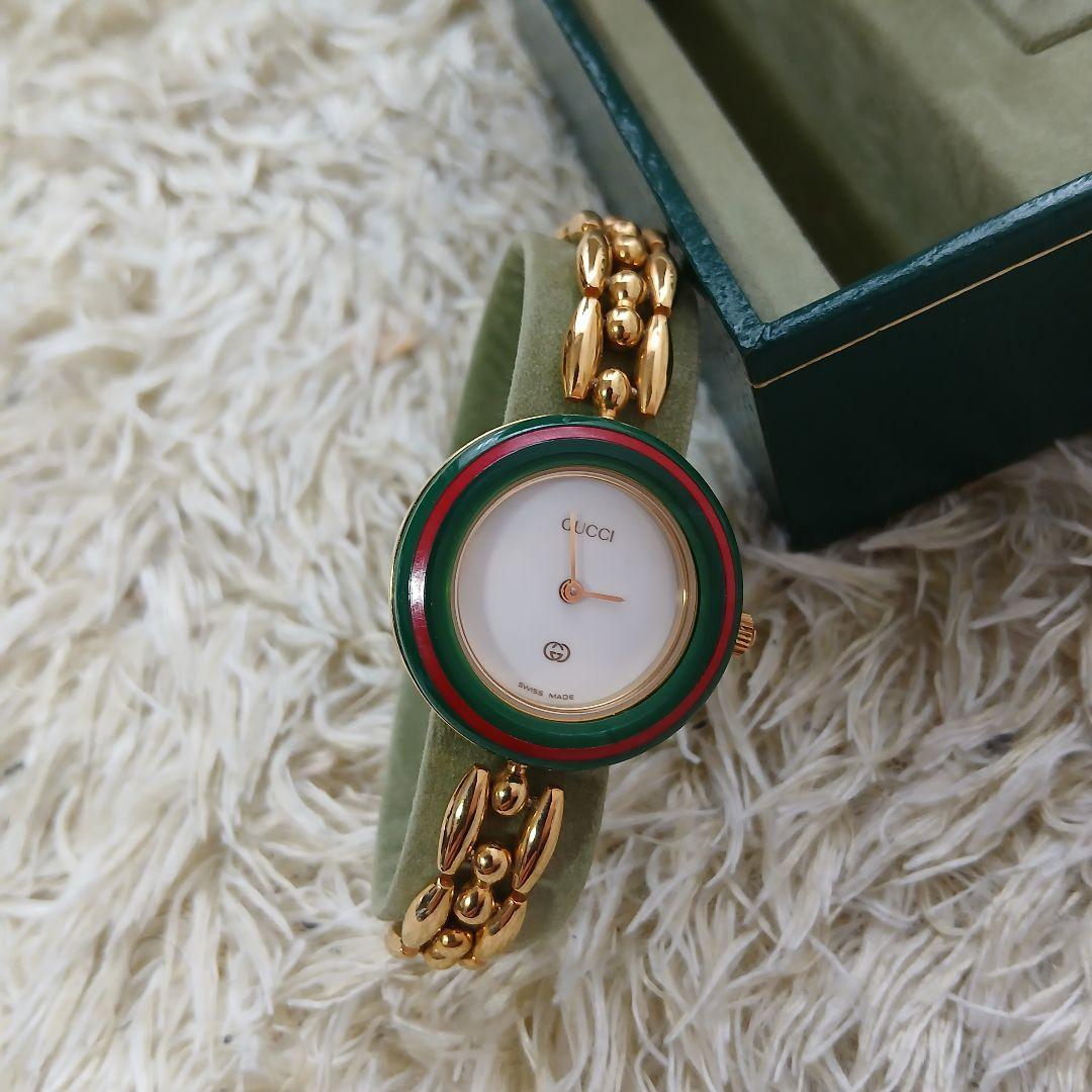 美品 GUCCI 腕時計　11/12　チェンジベゼル　7色　動作ok　リング