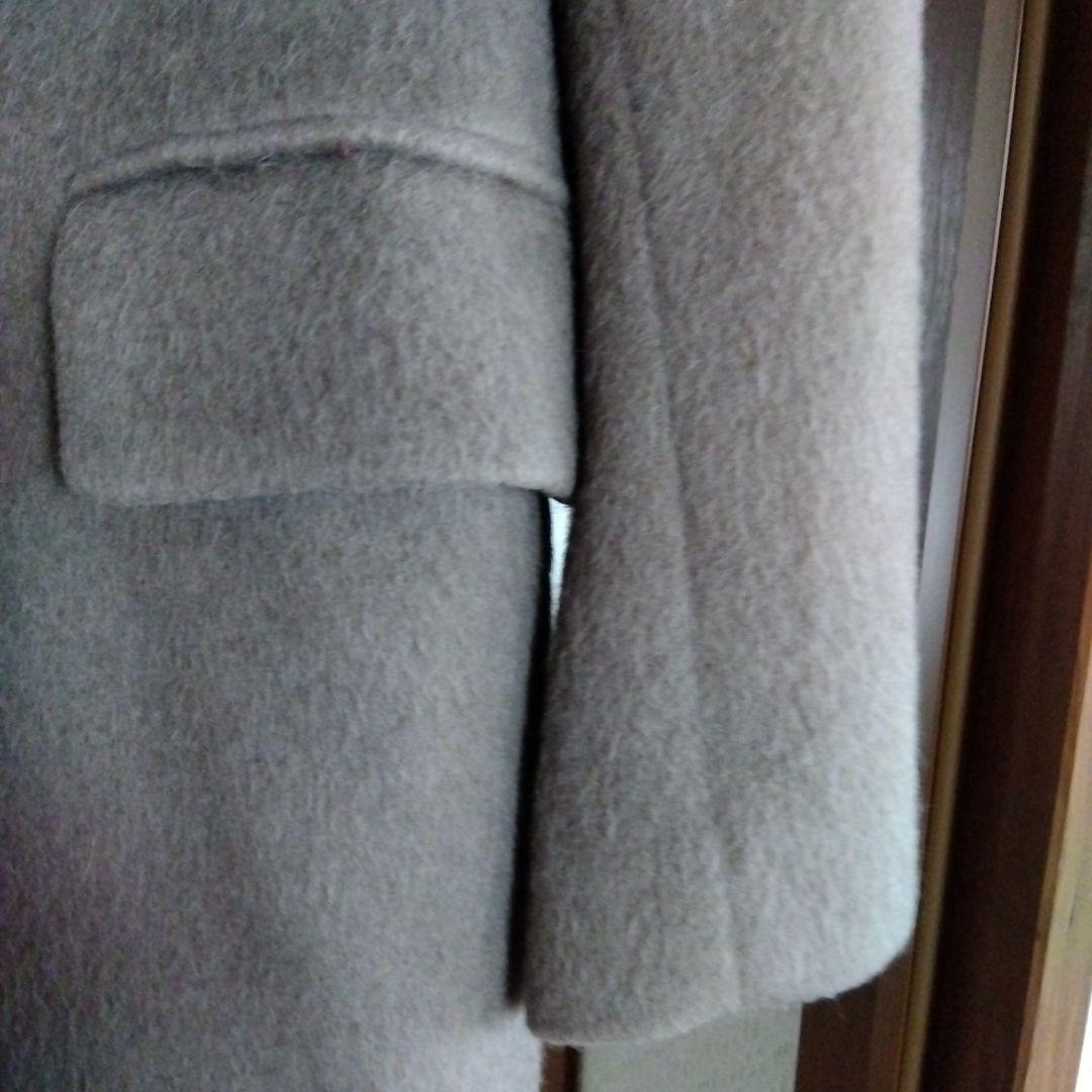 【クリーニング済】ROSSO　グレージュ チェスターコート シングルボタン