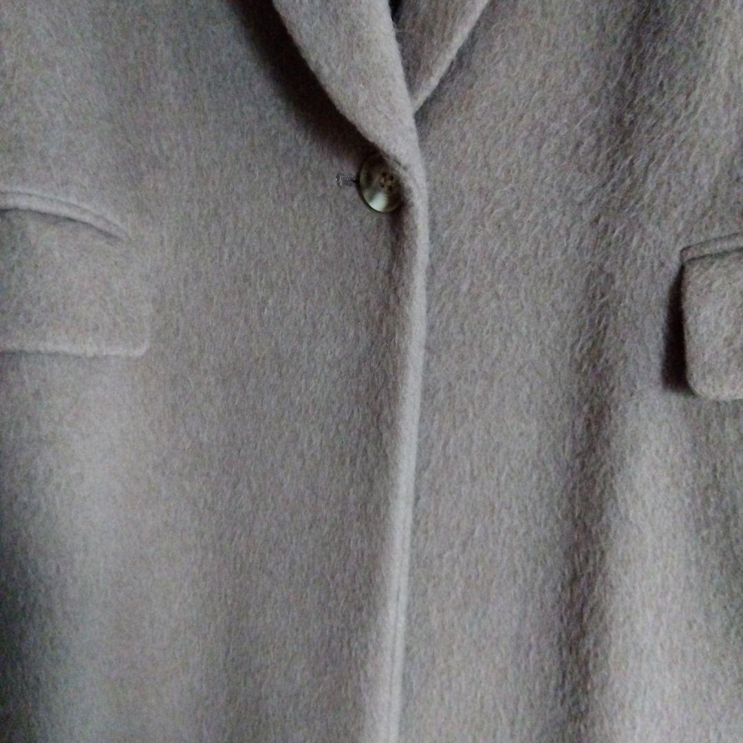 【クリーニング済】ROSSO　グレージュ チェスターコート シングルボタン