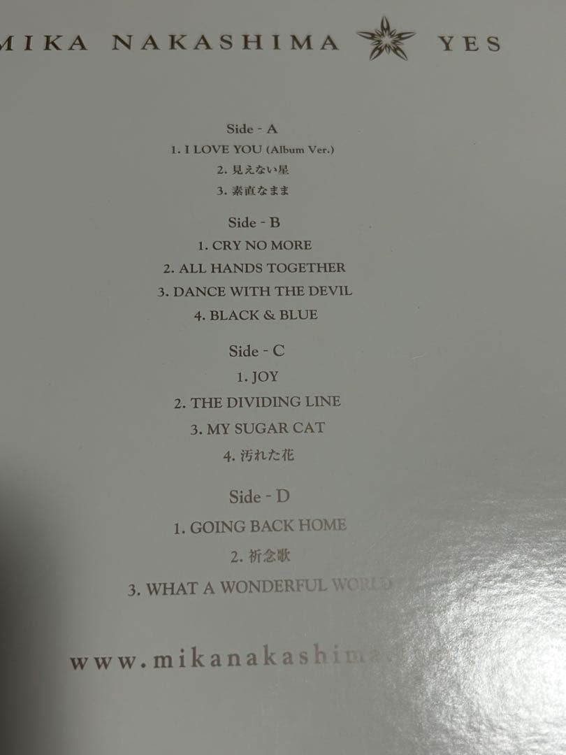 LP 中島美嘉　YES レコード二枚組　インナースリーブ付き