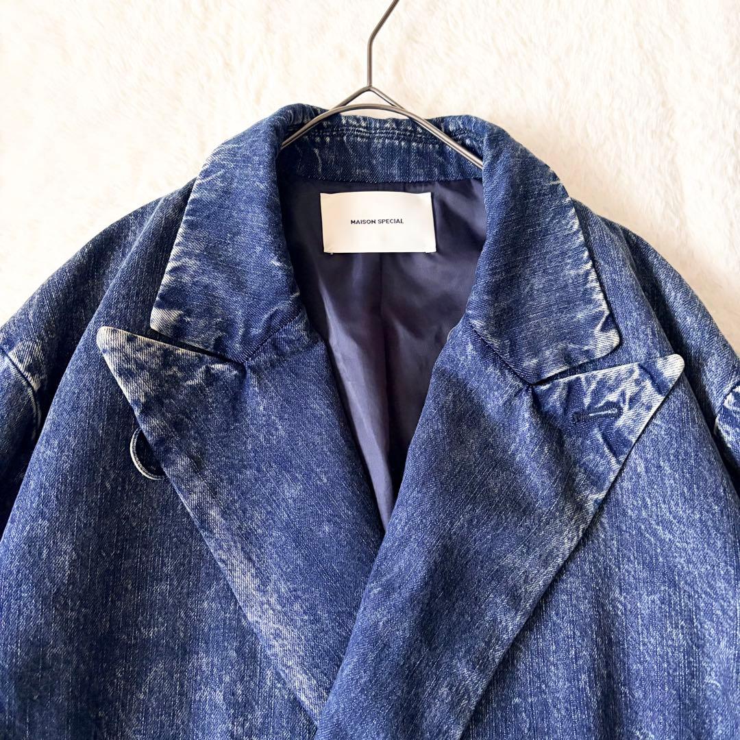6259 美品✨ メゾンスペシャル ケミカルオーバーダイデニムドレスダブルコート