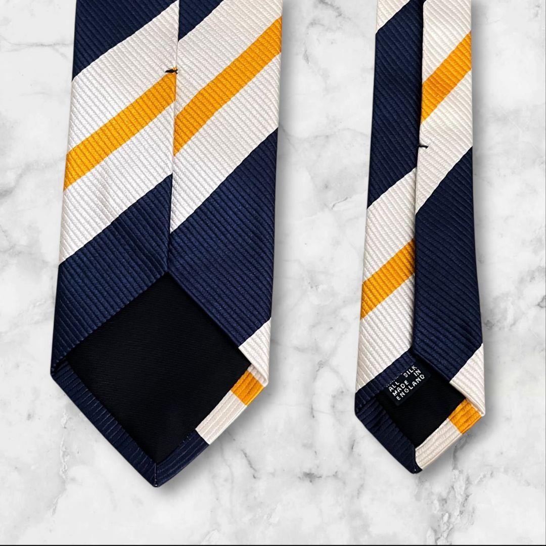 ◎美品◎★Drake's ★シルク★レジメンタル ★ネクタイ★ネイビー