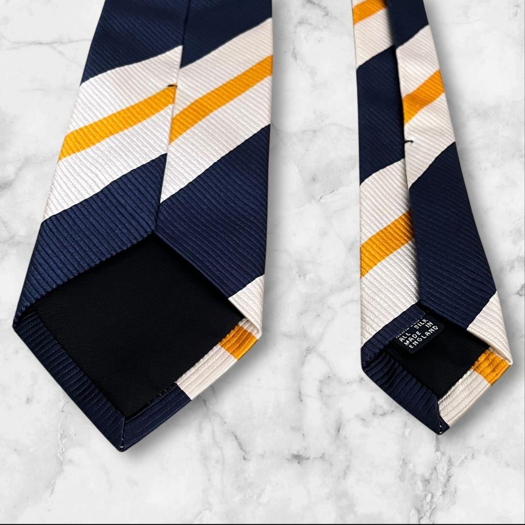 ◎美品◎★Drake's ★シルク★レジメンタル ★ネクタイ★ネイビー