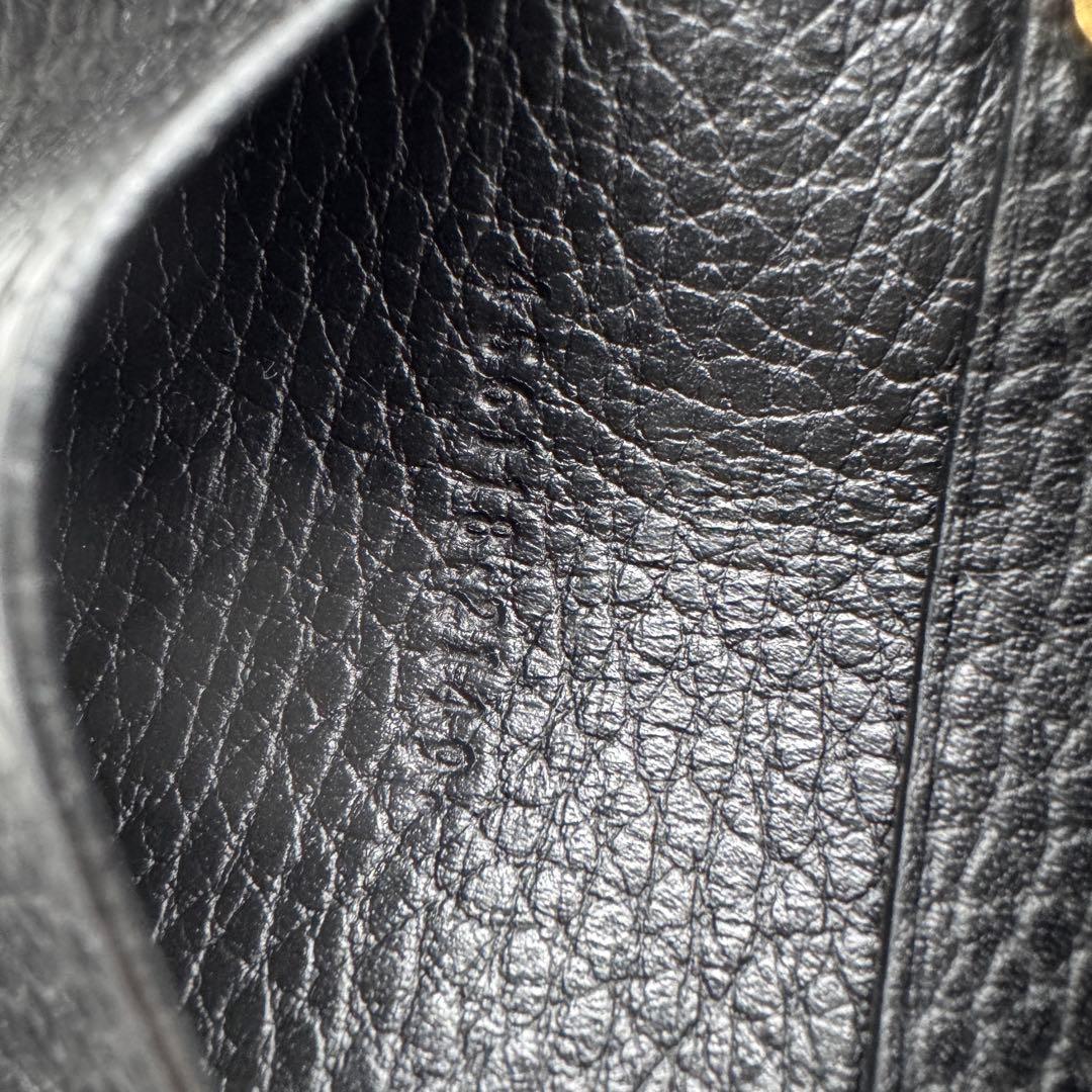 良品✨グッチ　キーケース　6連　GGマーモント　キーリング　金ロゴ　レザー　黒