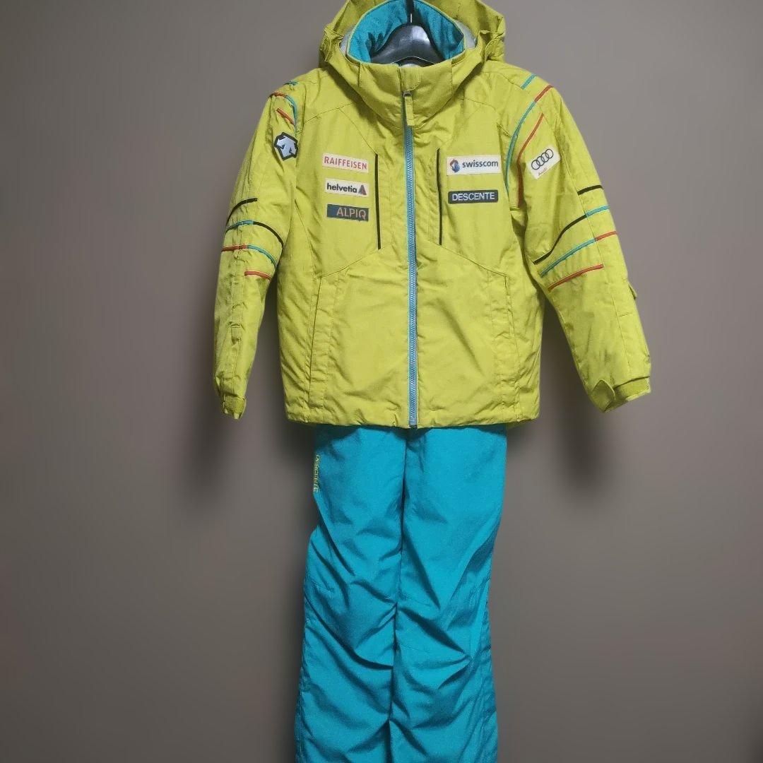 DESCENTE 子ども用スキーウェア イエロー/ブルー