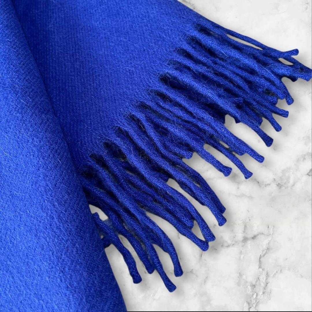 【極美品】 ザイノウエブラザーズ マフラー ベビーアルパカ100% ブルー