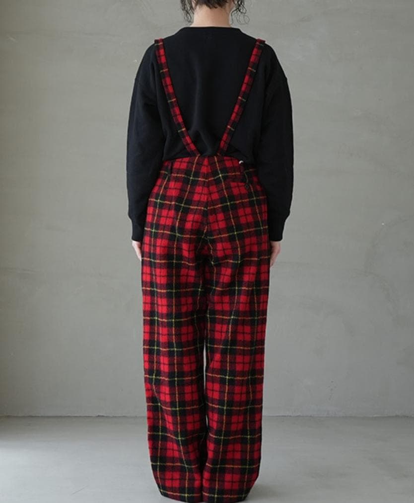 R&D.M.Co- オールドマンズテーラー タータンチェック サスペンダーパンツ