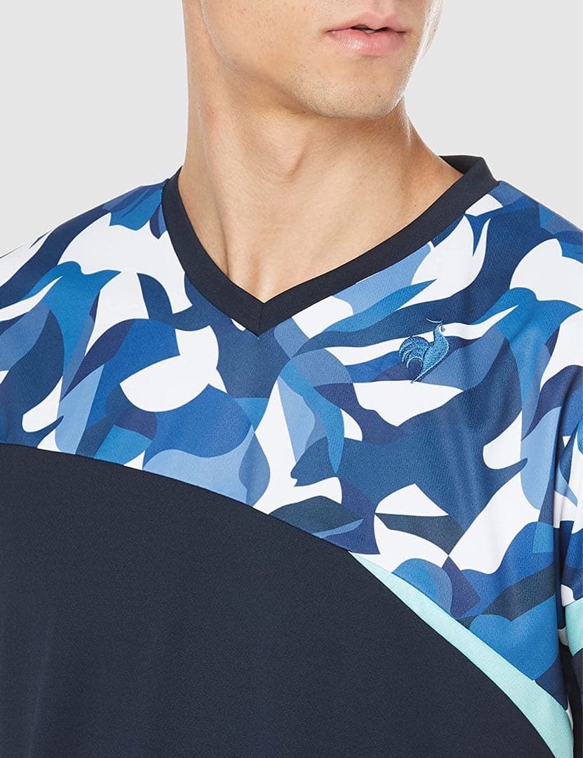 ルコックスポルティフ テニスウェア 半袖Tシャツ QTMVJA01紺メンズL新品