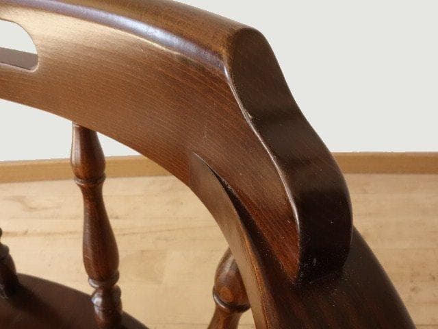 飛騨産業　キツツキ　穂高　アームチェアー①　イス　椅子　 木製　再塗装済ＵＳＥＤ