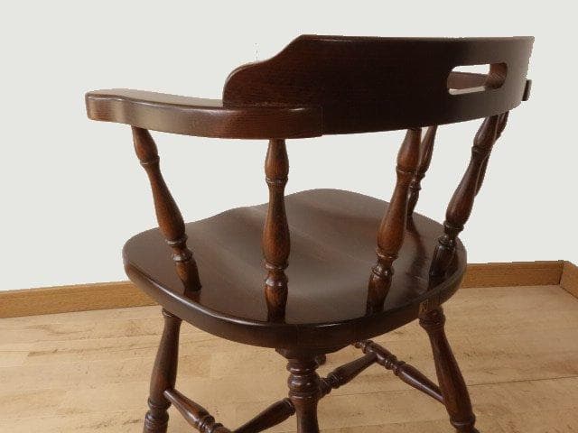 飛騨産業　キツツキ　穂高　アームチェアー①　イス　椅子　 木製　再塗装済ＵＳＥＤ