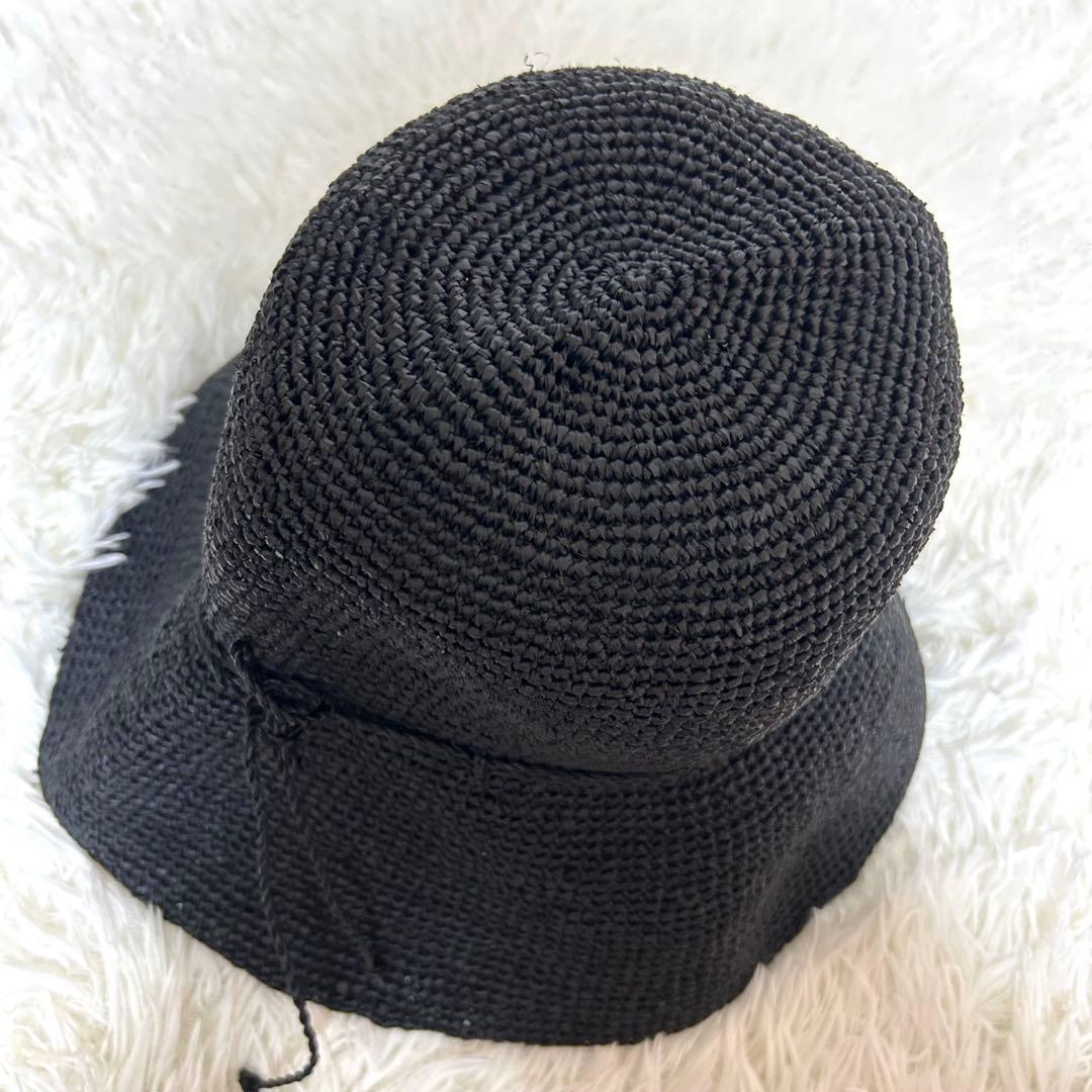 【美品】ヘレンカミンスキー プロヴァンス10 ラフィアハット チャコール