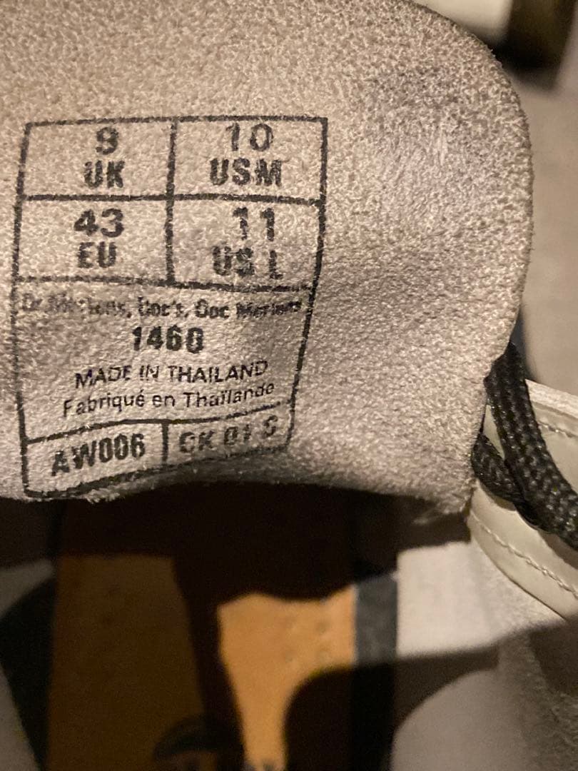 m*o様 ドクターマーチン　1460 UK9 ホワイトレザー レースアップブーツ