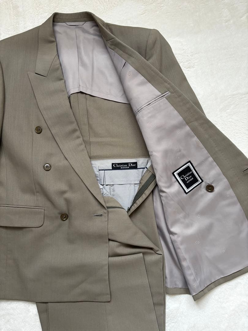 Christian Dior ダブルブレストスーツ ベージュ