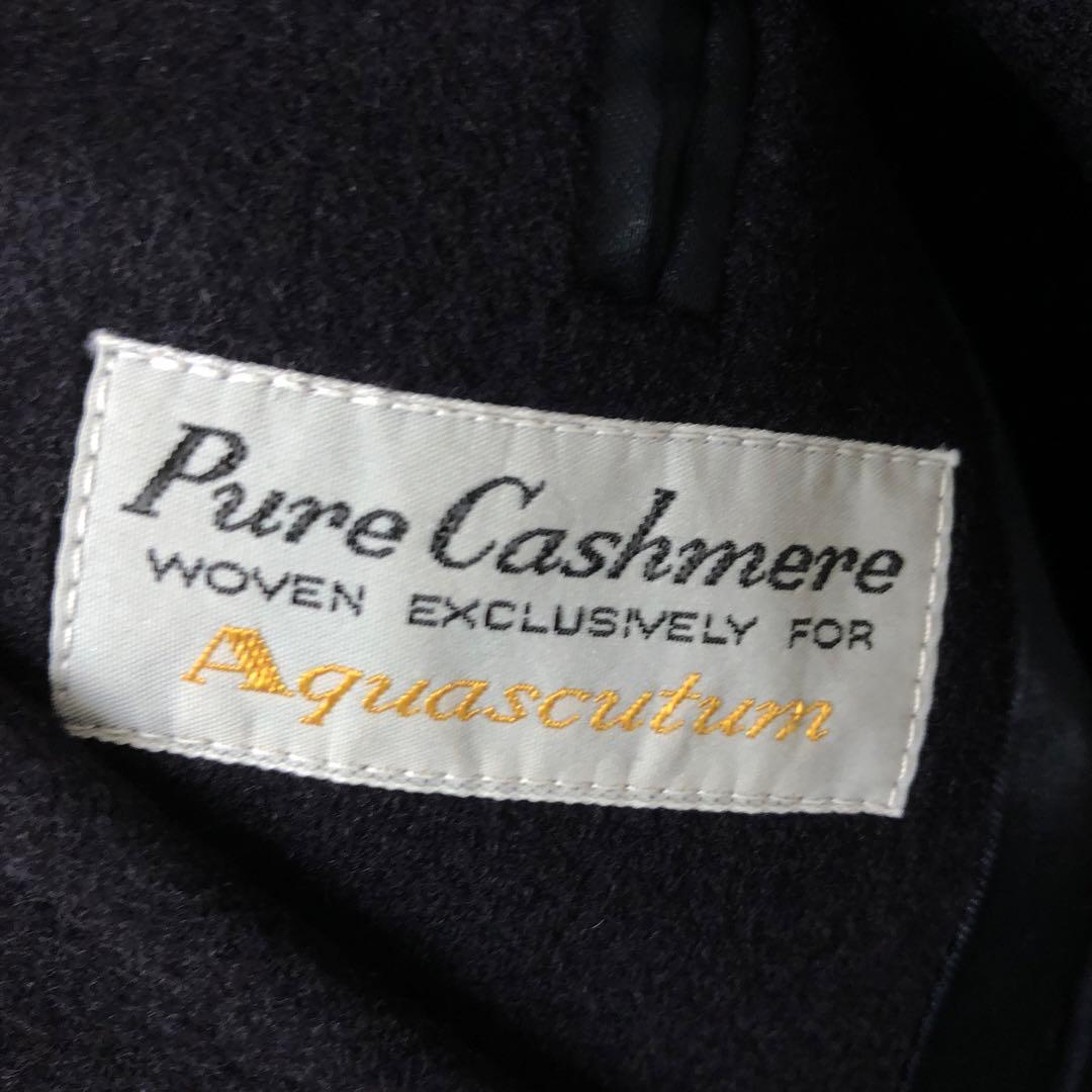 Aquascutum レトロ トラッド古着 カシミヤ100% ステンカラーコート