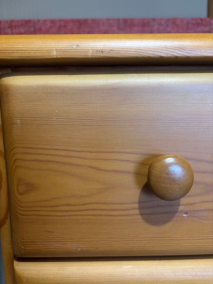 カントリー調　木製7段チェスト