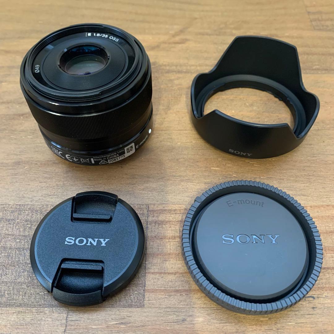 【美品】ソニー SONY単焦点レンズ SEL35F18 純正レンズフード付き