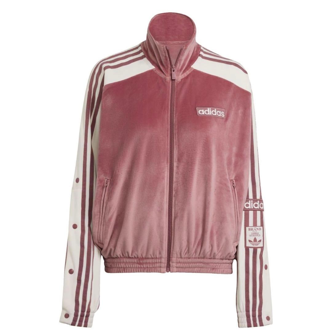 新品M⭐️adidas アディブレイク ベロア トラックトップ ピンク 重盛さと美