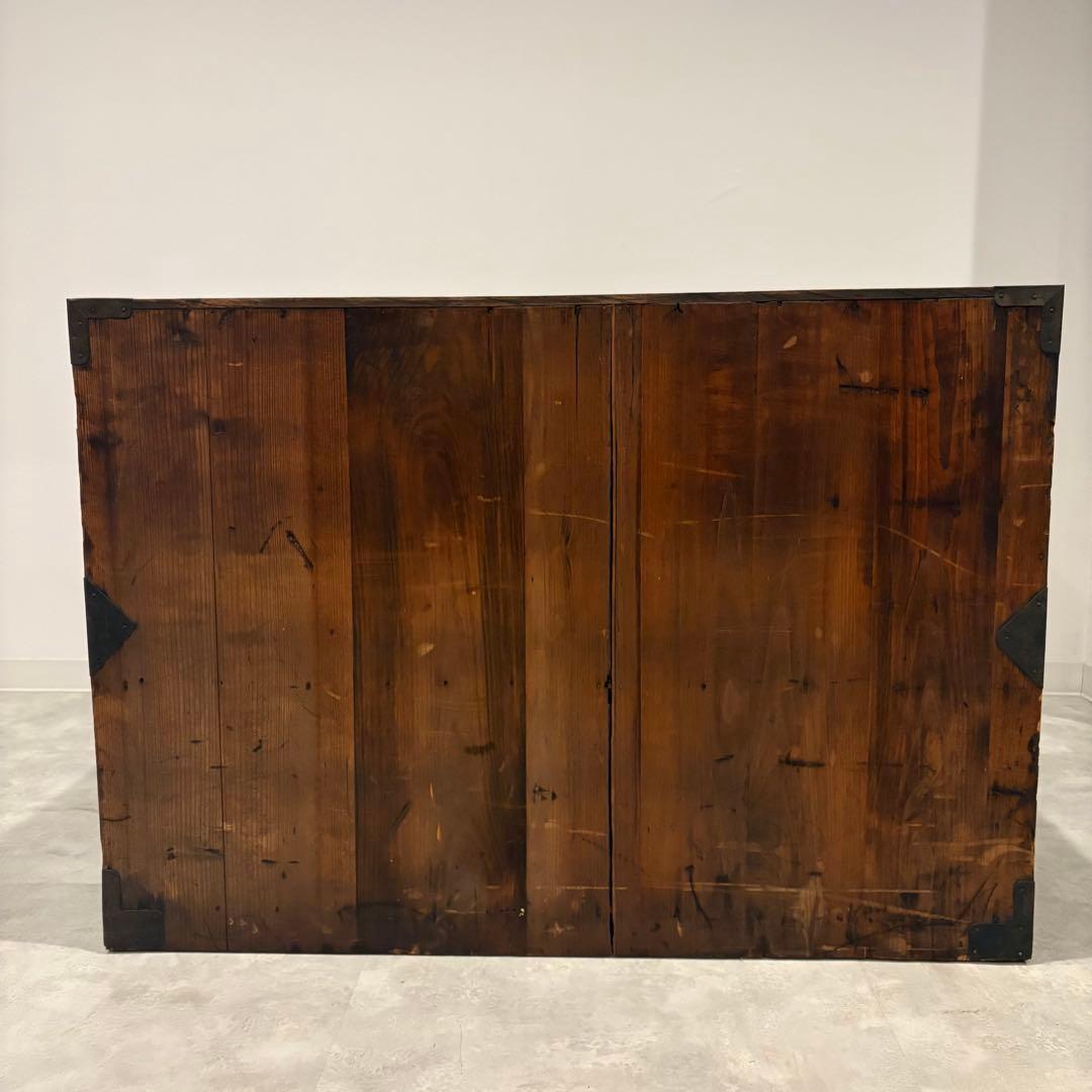 古道具 木製 箪笥 3段 アンティーク 民藝 レトロ