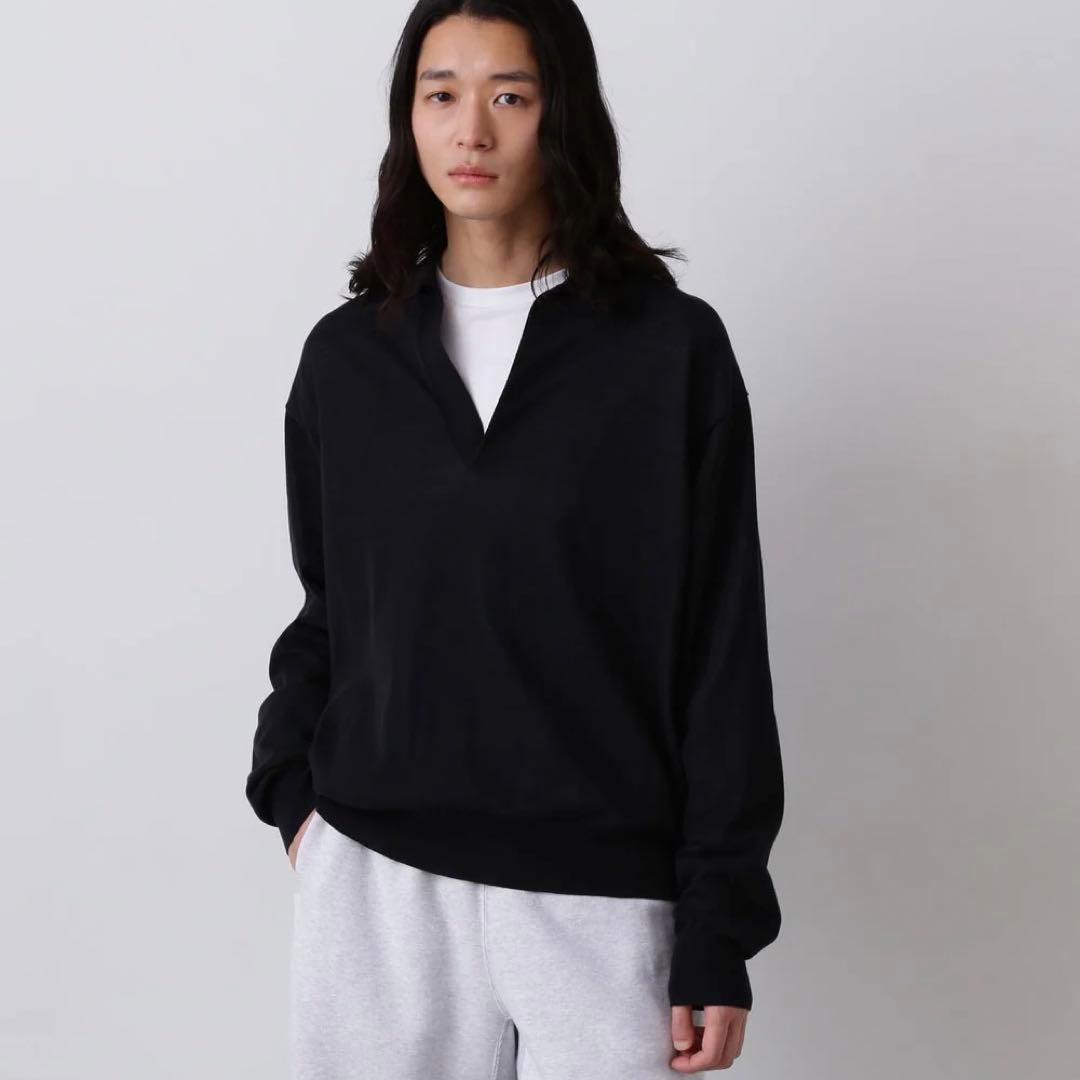 YLEVE シアーリブニットスキッパーポロ